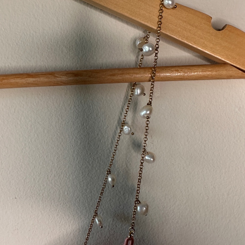 Cami NYC Busy Heart Stretch Silk Pearl Chain Strap Cami Pink Quartz Size S - Picture 6 of 14